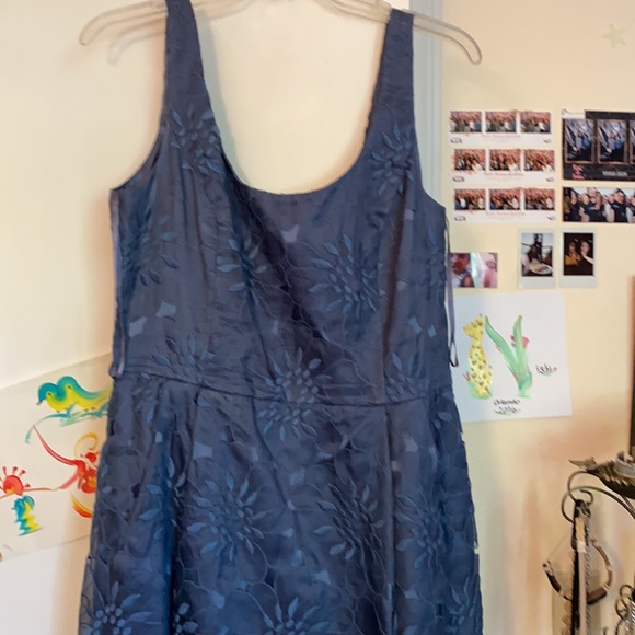 Formal Blue Floral Mid-Length Dress WORN ONCE - Picture 5 of 7